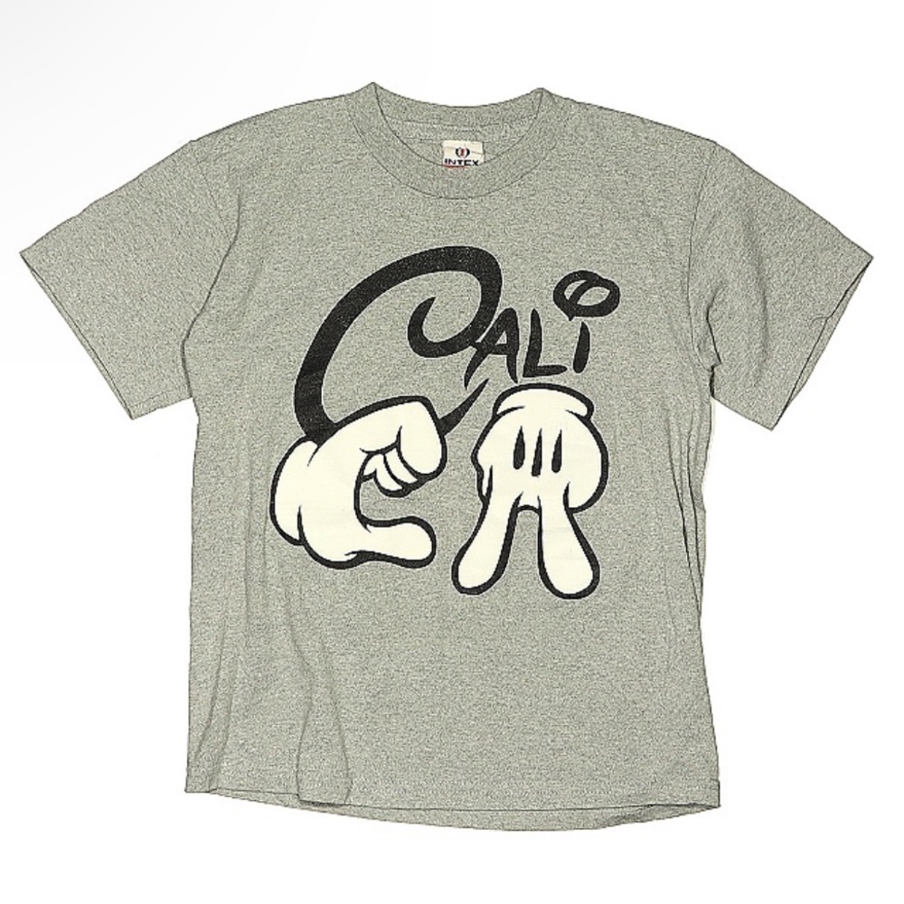 Intex activewear kids Med short sleeve “CA” Mickey hands T shirt sign language
